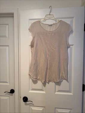 DKNYC Light Beige Short Sleeve Blouse